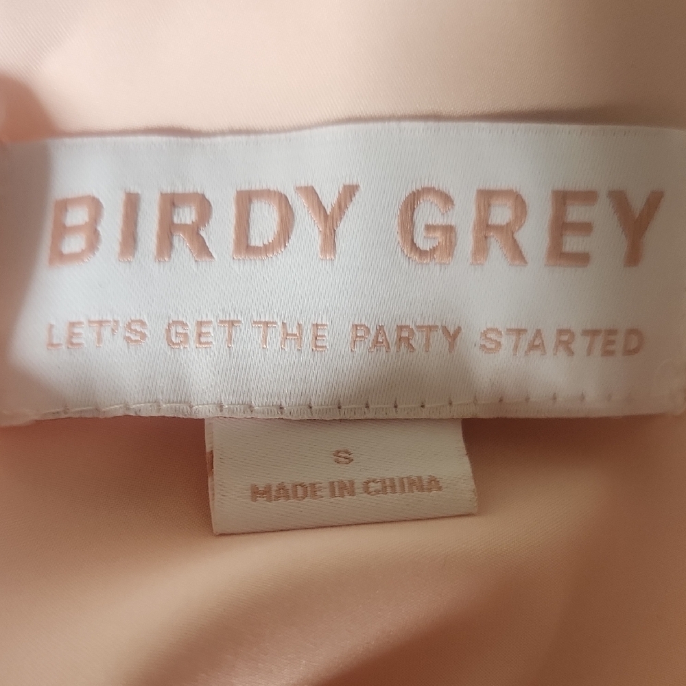 Birdy Grey One-Shoulder Blush Pink Evening Gown - Picture 2 of 5